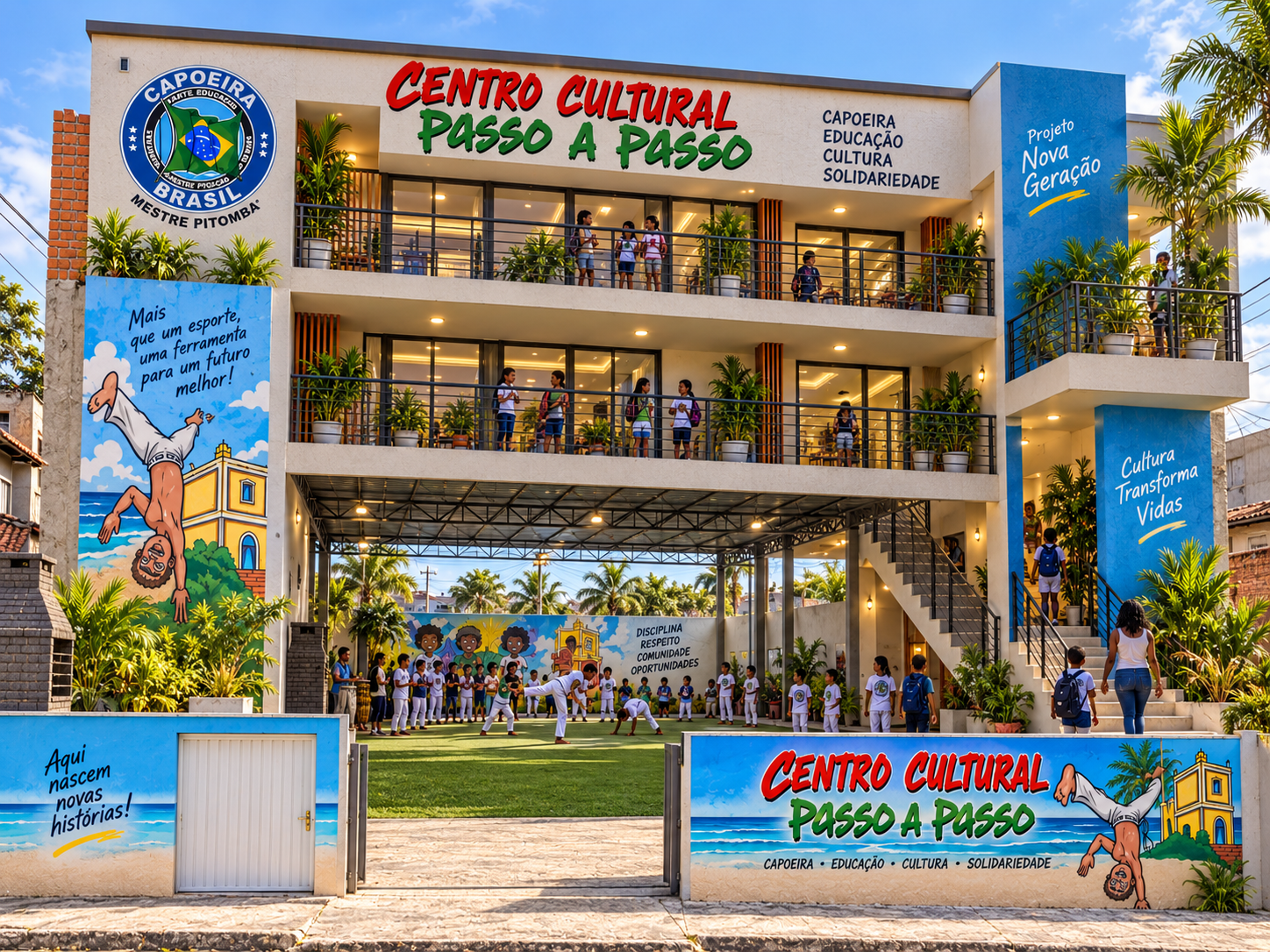 Projection IA du futur Centro Cultural Passo a Passo à Fortaleza au Brésil